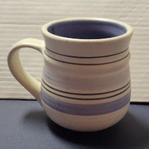 Pfaltzgraff Hand painted "Rio" Blue Stripe Mug with Blue Interior